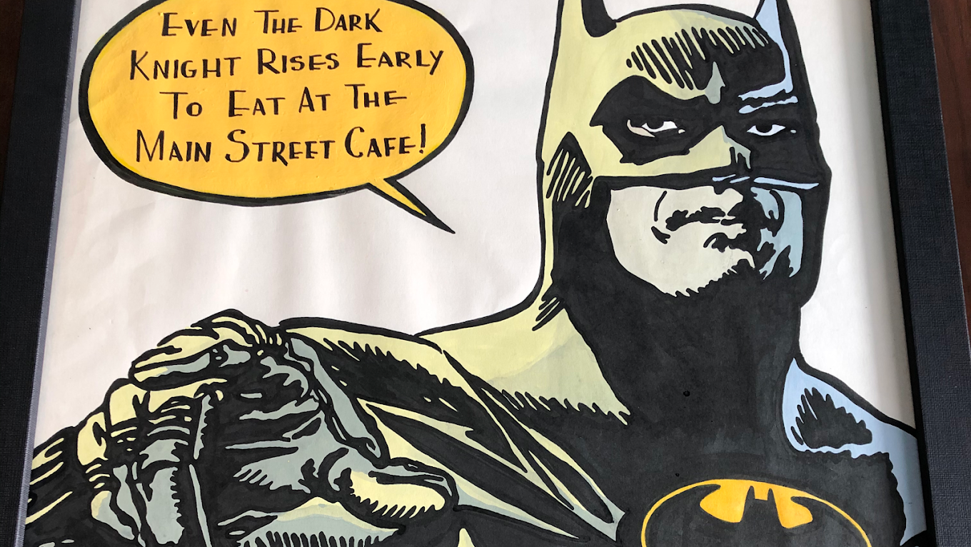 Another view of the Batman art